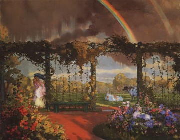  Somov Arte - Paisaje con arco iris 1915 Konstantin Somov
